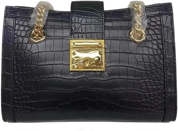 Crocodile Belly Skin Lady Gold Chain Purse Women's Flap Bag Genuine Real Alligator Leather Female Single Shoulder Bag