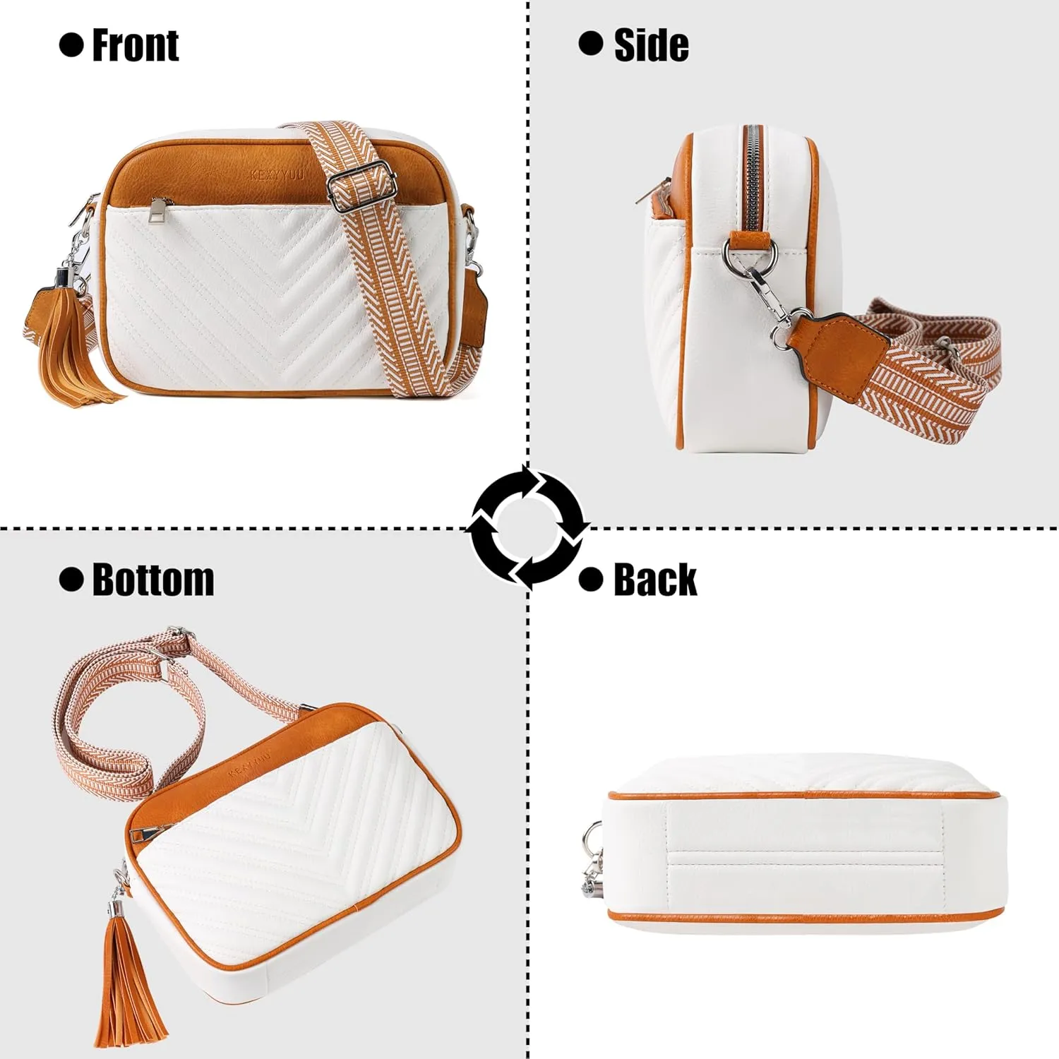 Crossbody Bags for Women Soft Leather Crossbody Purses Small Shoulder Handbags with Two Adjustable Straps