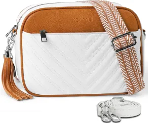 Crossbody Bags for Women Soft Leather Crossbody Purses Small Shoulder Handbags with Two Adjustable Straps