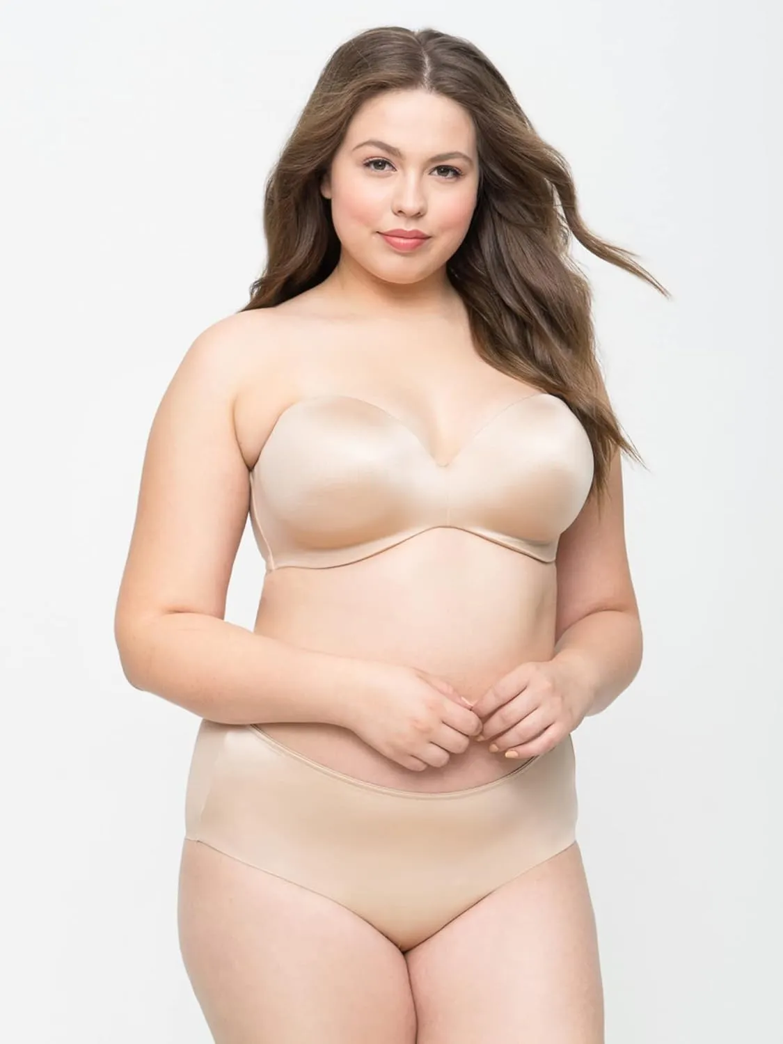 Curvy Couture Women's Smooth Strapless Multi-Way Bra