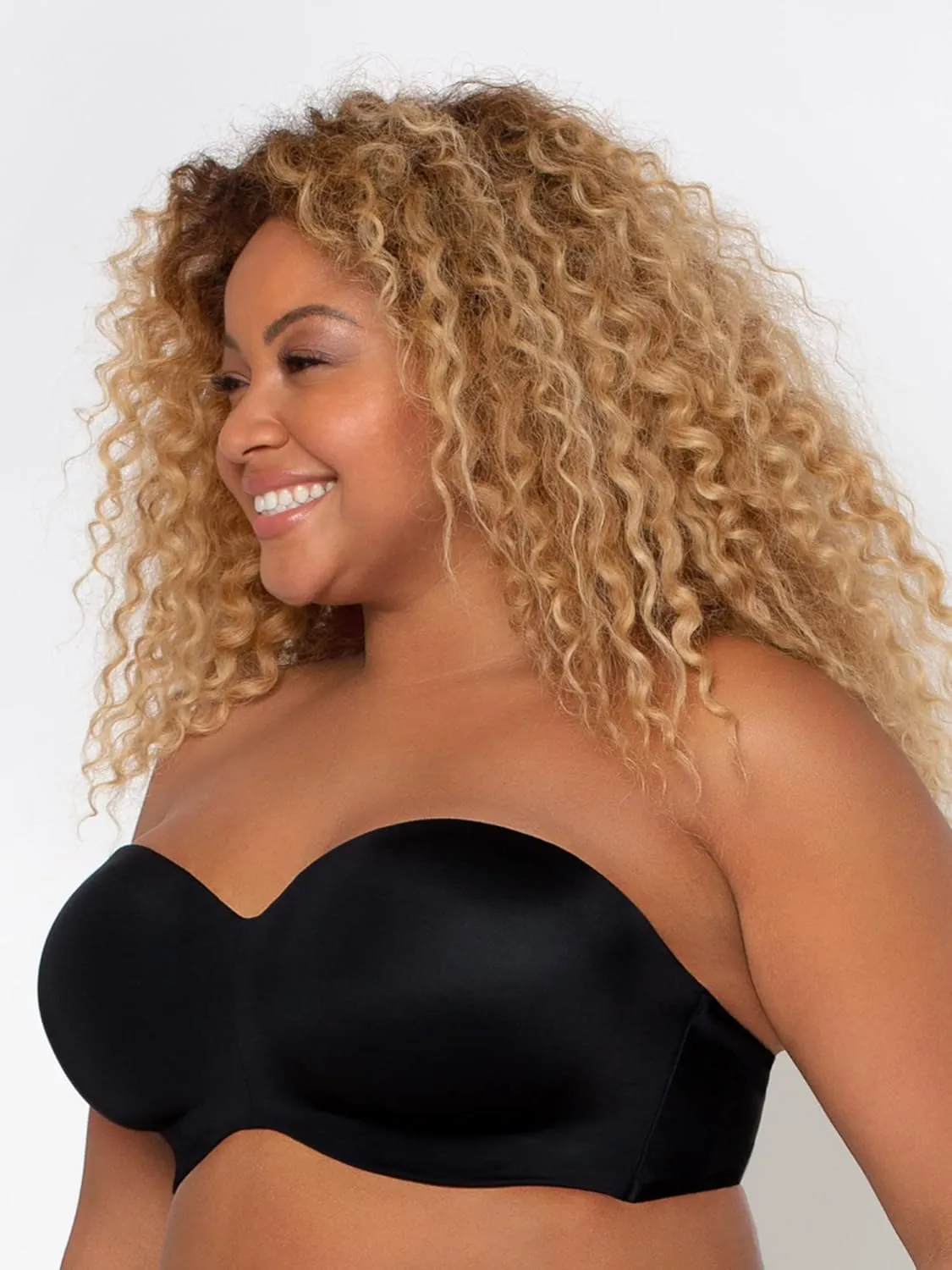 Curvy Couture Women's Smooth Strapless Multi-Way Bra