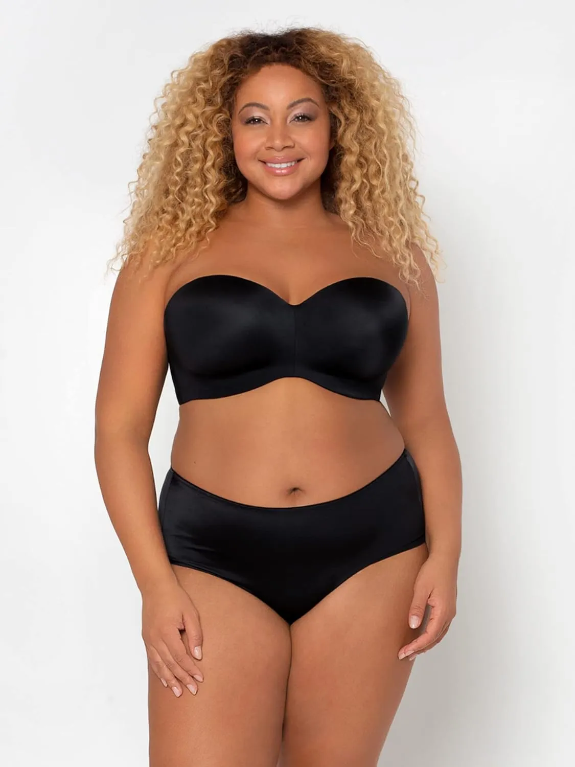Curvy Couture Women's Smooth Strapless Multi-Way Bra