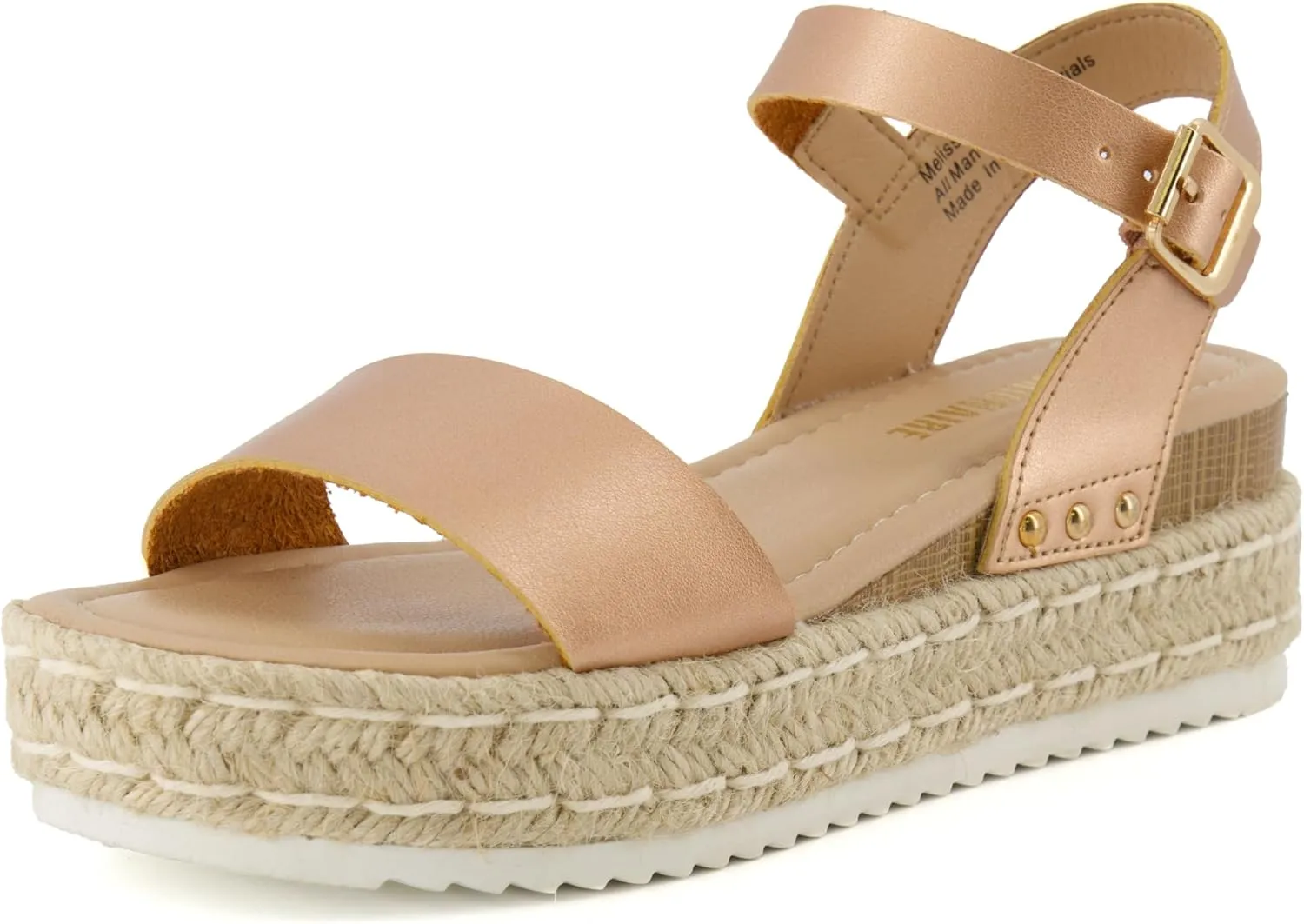 CUSHIONAIRE Melissa Espadrille Platform Sandals For Women with Adjustable Ankle Strap and Memory Foam Insole-Comfortable Womens Sandals for Summer