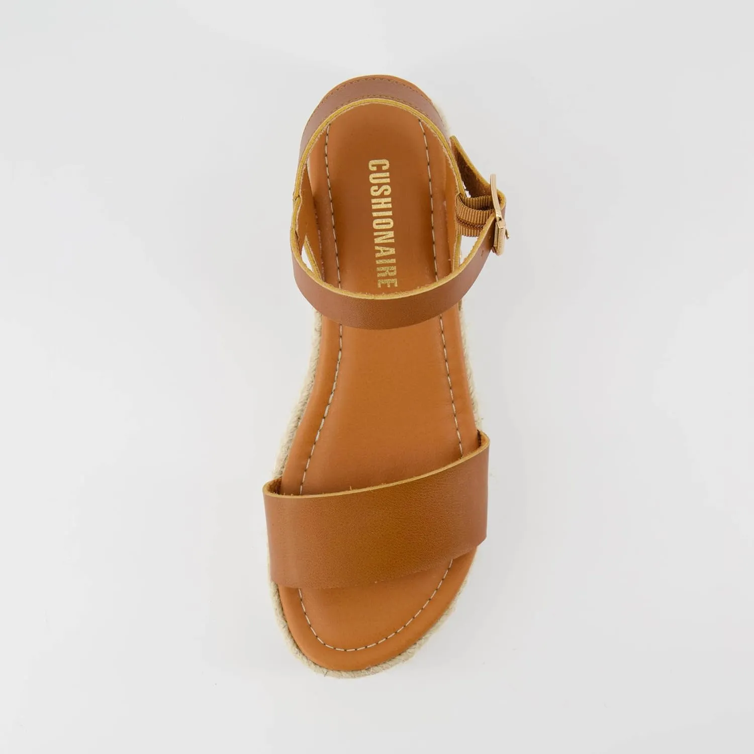 CUSHIONAIRE Melissa Espadrille Platform Sandals For Women with Adjustable Ankle Strap and Memory Foam Insole-Comfortable Womens Sandals for Summer