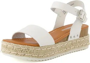 CUSHIONAIRE Melissa Espadrille Platform Sandals For Women with Adjustable Ankle Strap and Memory Foam Insole-Comfortable Womens Sandals for Summer