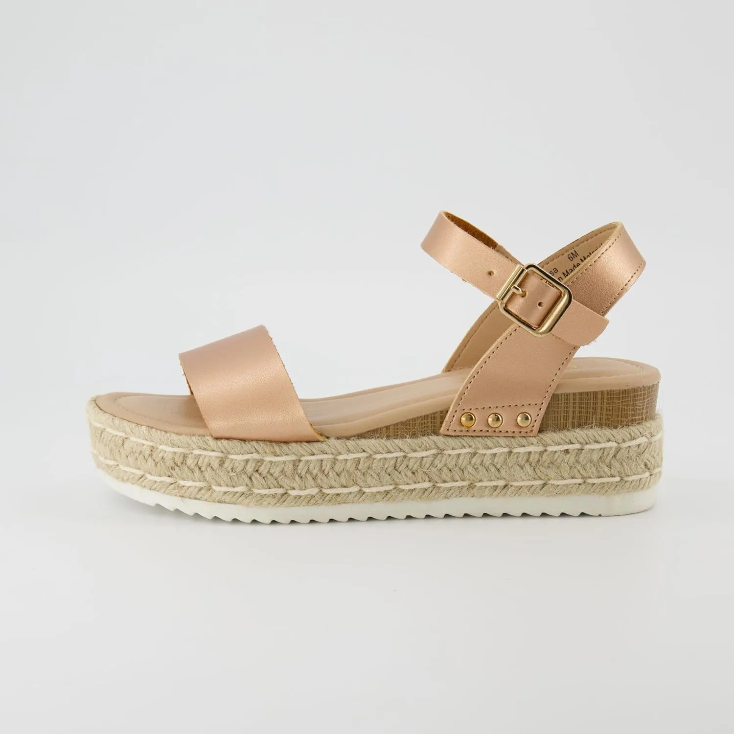 CUSHIONAIRE Melissa Espadrille Platform Sandals For Women with Adjustable Ankle Strap and Memory Foam Insole-Comfortable Womens Sandals for Summer