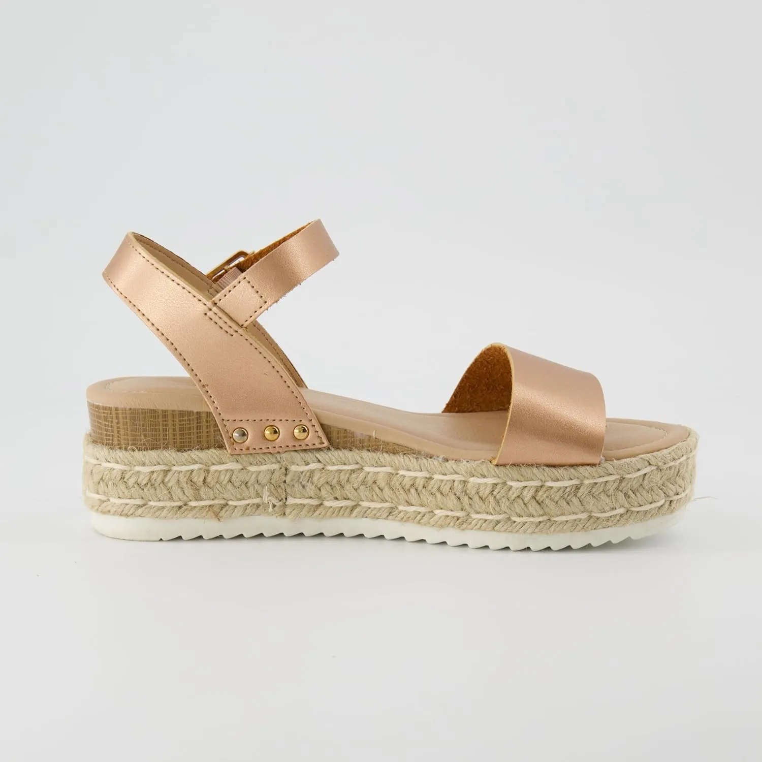 CUSHIONAIRE Melissa Espadrille Platform Sandals For Women with Adjustable Ankle Strap and Memory Foam Insole-Comfortable Womens Sandals for Summer