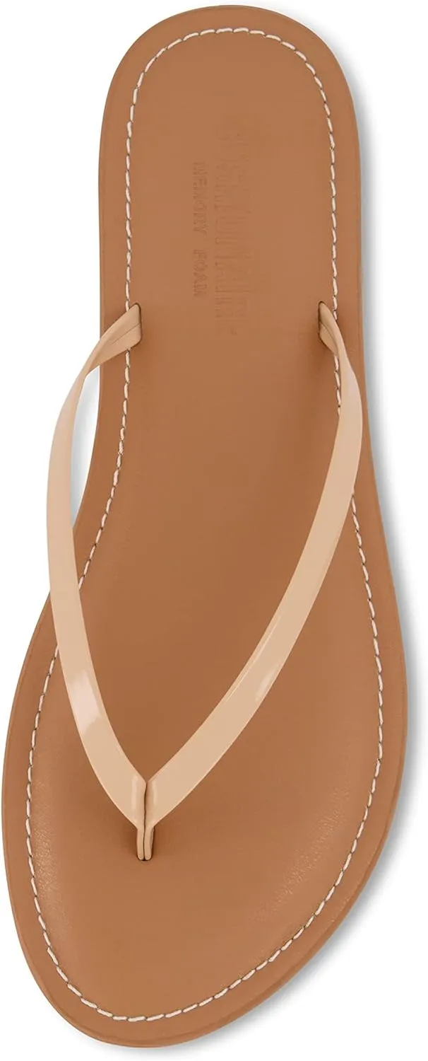 CUSHIONAIRE Women's Cora Flat Flip Flop Sandal with  Comfort