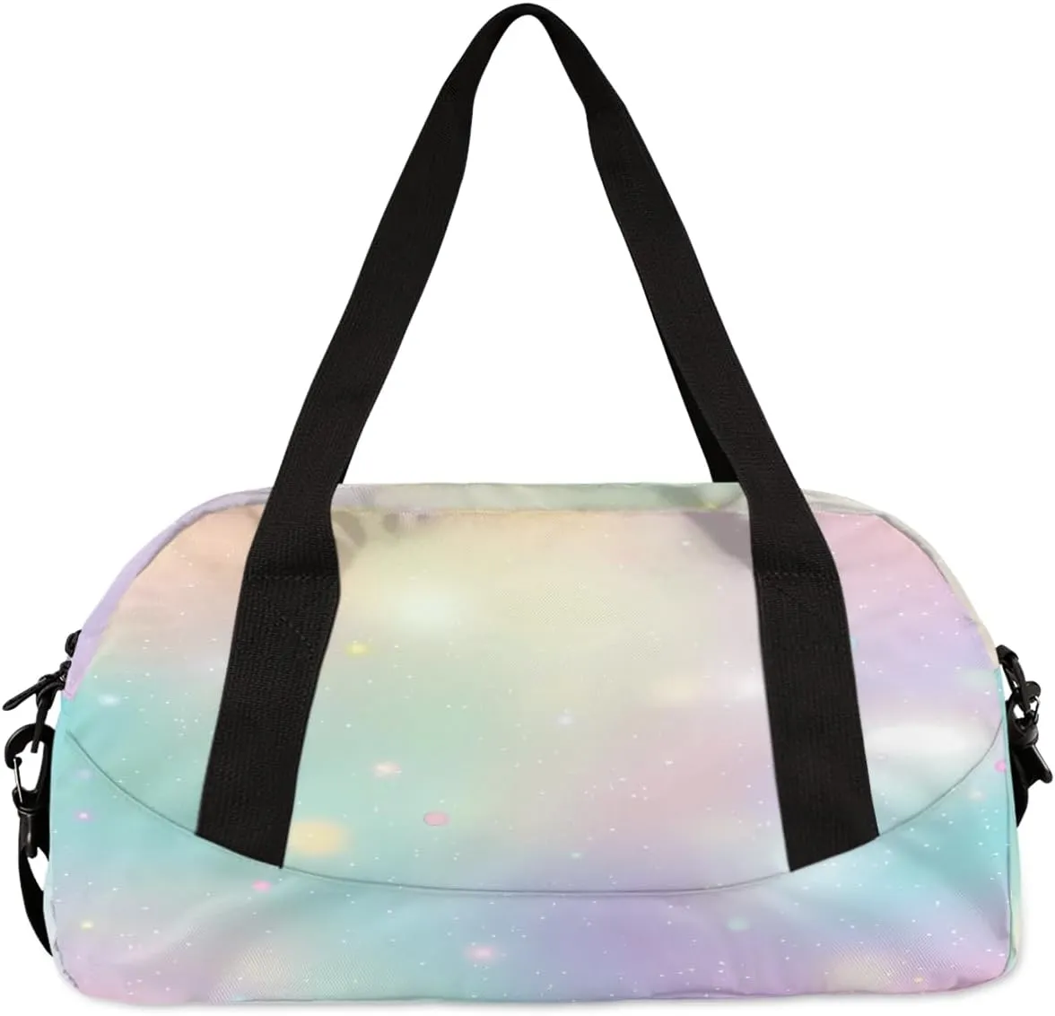 Custom Kids Sports Duffel Bag Pastel Colored Blurred Stars Ballet Personalized Dance Gym Bag for Boys Girls Lightweight Weekender Travel Duffle Cheer Bag