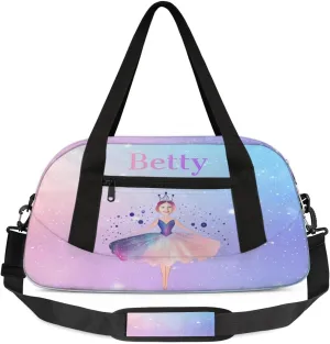 Custom Kids Sports Duffel Bag Pastel Gradient Ice Cream Ballet Girls Personalized Dance Gym Bag for Boys Girls Lightweight Weekender Travel Duffle Cheer Bag
