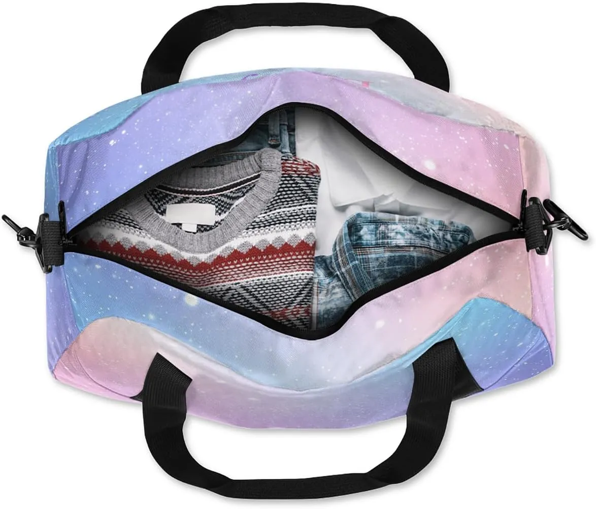 Custom Kids Sports Duffel Bag Pastel Gradient Ice Cream Ballet Girls Personalized Dance Gym Bag for Boys Girls Lightweight Weekender Travel Duffle Cheer Bag