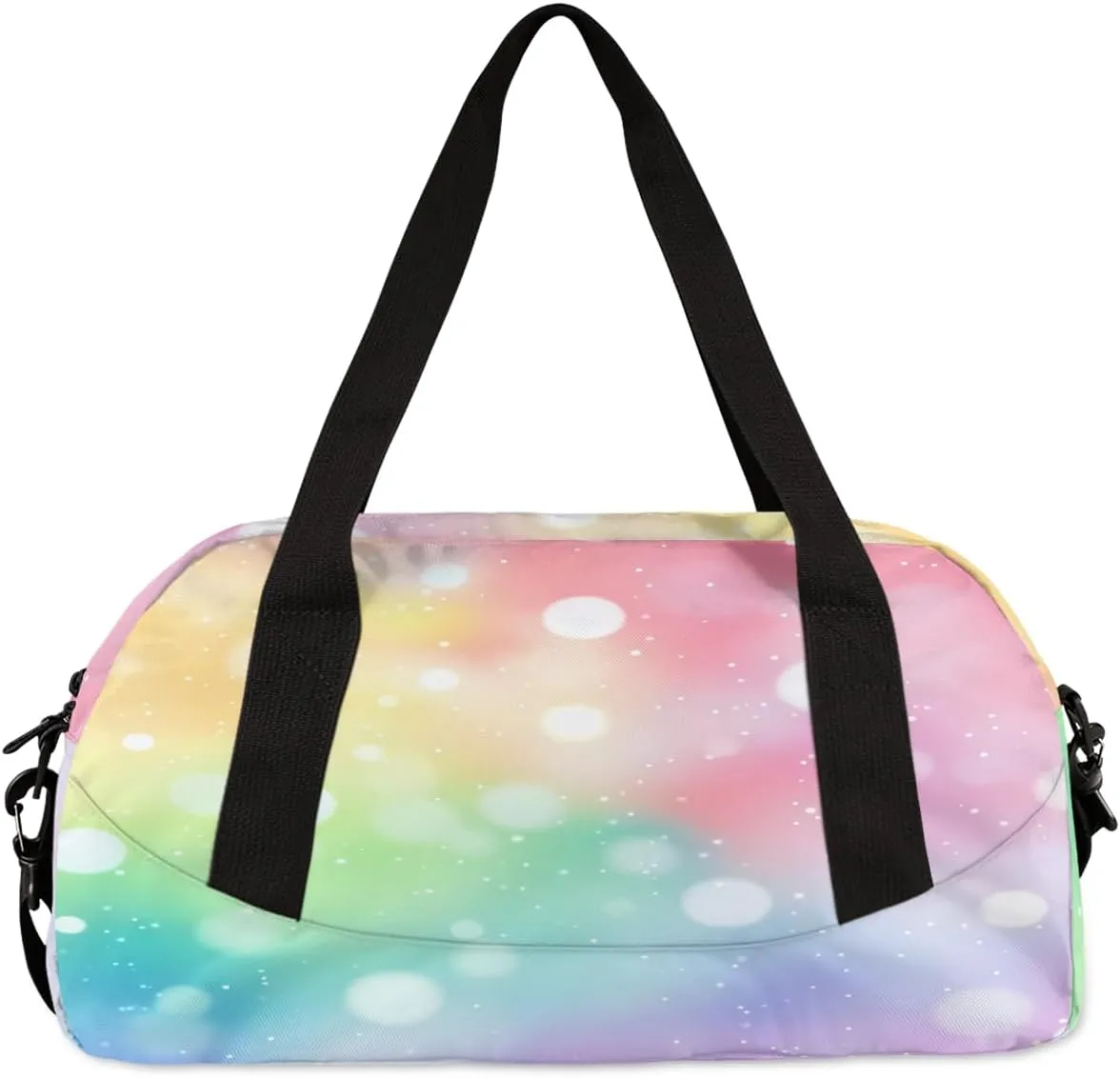 Custom Kids Sports Duffel Bag Pastel Pink Gradient Blurred Gym Personalized Dance Gym Bag for Boys Girls Lightweight Weekender Travel Duffle Cheer Bag