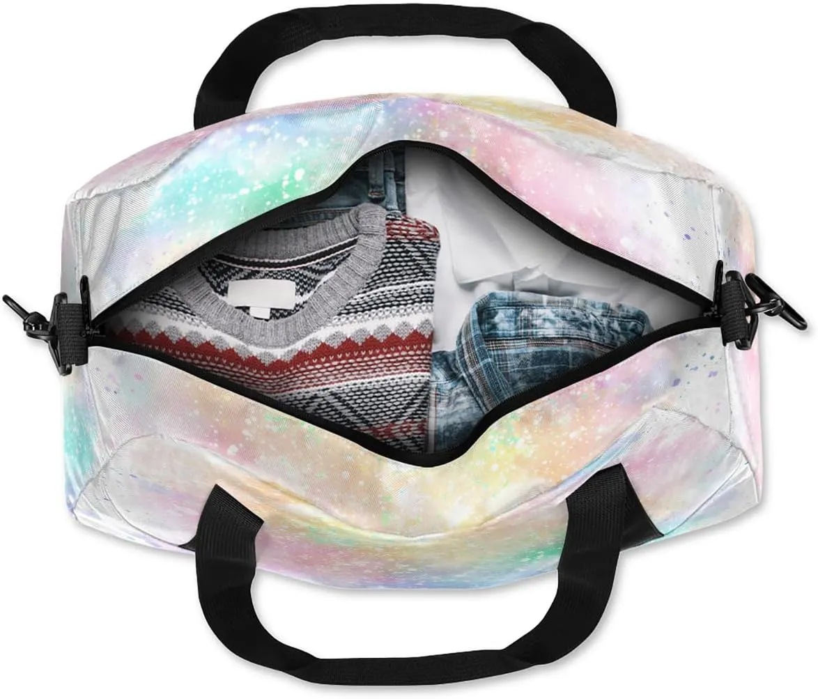 Custom Kids Sports Duffel Bag Rainbow Colored Ballet Dancer Skirts Personalized Dance Gym Bag for Boys Girls Lightweight Weekender Travel Duffle Cheer Bag