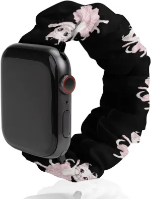 Cute Cat in Tutu Ballet Dancing Watch Band Elastic Watch Strap Soft Wristband Sport Replacement Band Compatible with IWatch