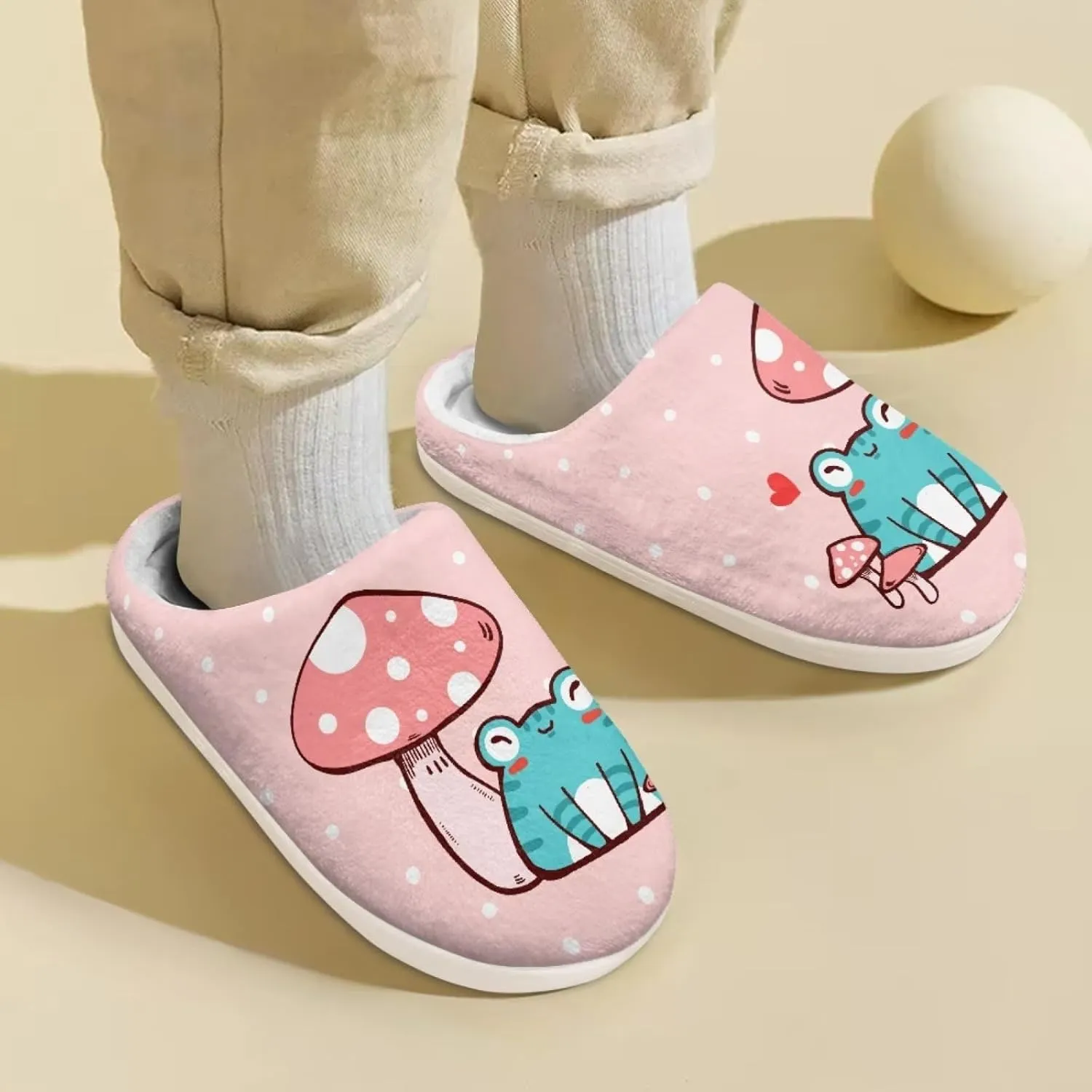 Cute Slippers for Girls Boys, Plush Non-Slip House Slippers Winter Fluffy House Shoes Cute Soft Slip-On Shoes for Indoor Outdoor