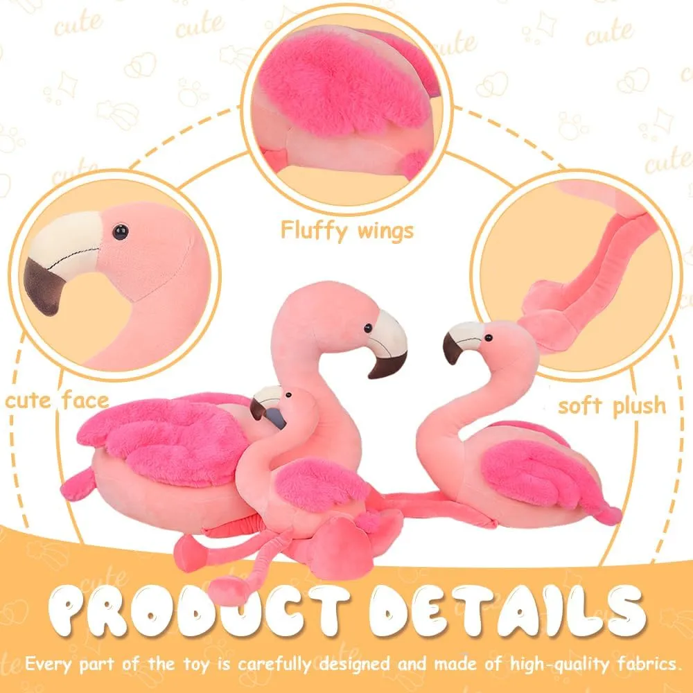 Cute Stuffed Flamingo Plush Toy, 27.5" Super Soft Pink Flamingo Plushies Animal for Girls