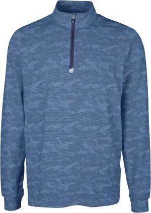 Cutter & Buck Traverse Camo Print Stretch Quarter Zip Mens Big and Tall Pullover