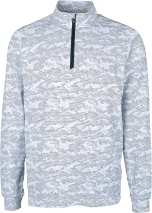 Cutter & Buck Traverse Camo Print Stretch Quarter Zip Mens Big and Tall Pullover