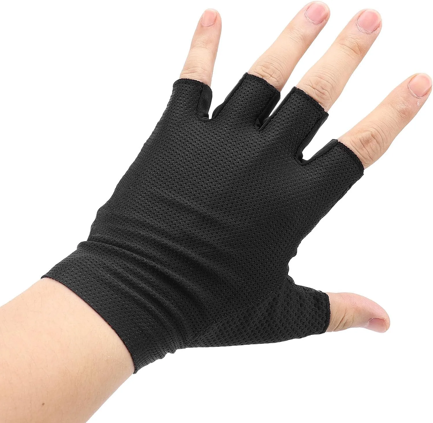 Cycling Gloves for Men and Women, Half Finger Gloves, Breathable and Slip, Shock Absorbing, Ideal for Cycling Outdoors in Spring and Summer, Black