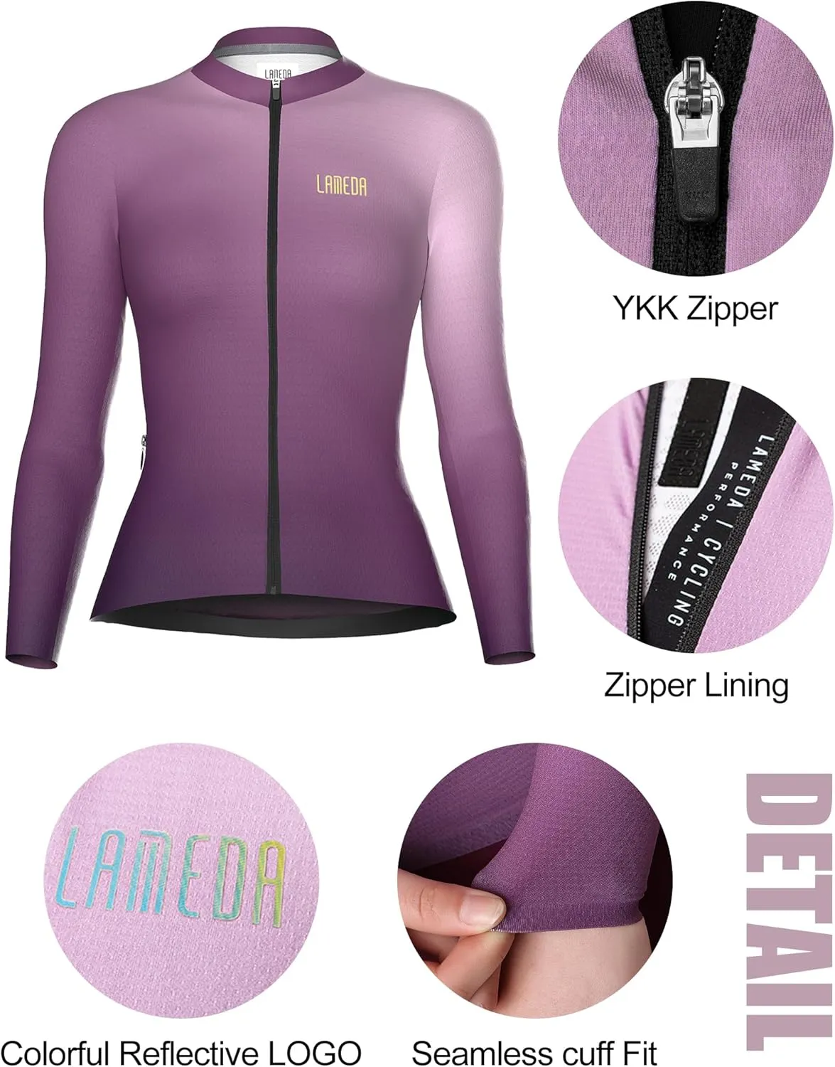 Cycling Jersey Women Long Sleeve, Breathable Bike Jersey with Pockets, Bike Shirts for Bicycle Road Biking Riding