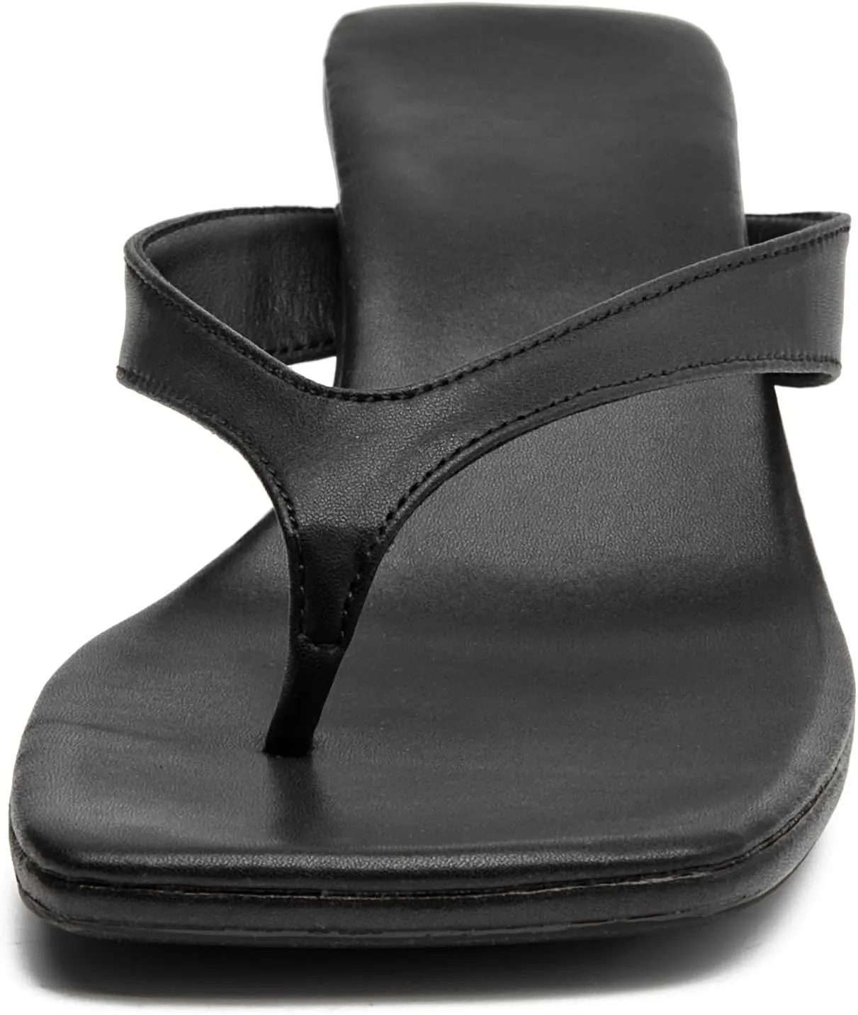 DADAWEN Women's Kitten Heels Thong Sandals Square Open Toe Flip Flop Heels Slip On Fashion Summer Dressy Party Wedding Pumps Heeled Sandals