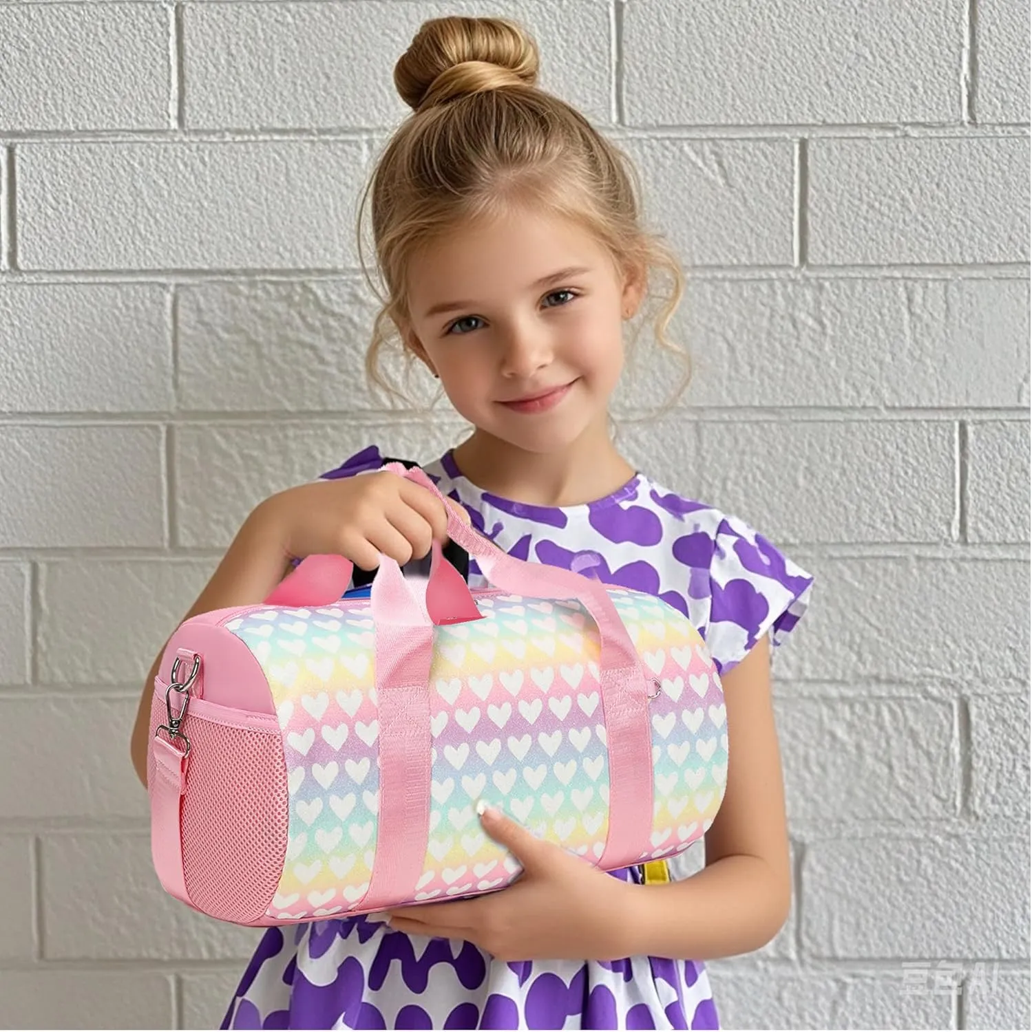 Dance Ballet Bag for Girls 4-6 Ballerina Gymnastic Bag Toddler Small Duffle Dance Bags for Little Dancers,Glitter Material,14"*8.26"*8.26"