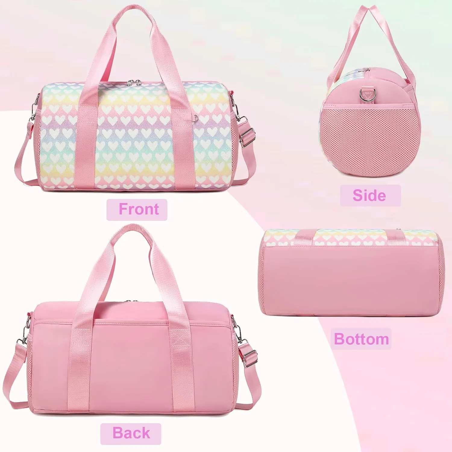 Dance Ballet Bag for Girls 4-6 Ballerina Gymnastic Bag Toddler Small Duffle Dance Bags for Little Dancers,Glitter Material,14"*8.26"*8.26"