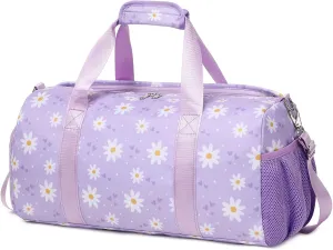 Dance Duffel Bag for Girls Daisy Ballet Bag for Girls Water Resistant Sports Gym Bag Overnight Sleepover Bags with Shoes Compartment Wet Pocket