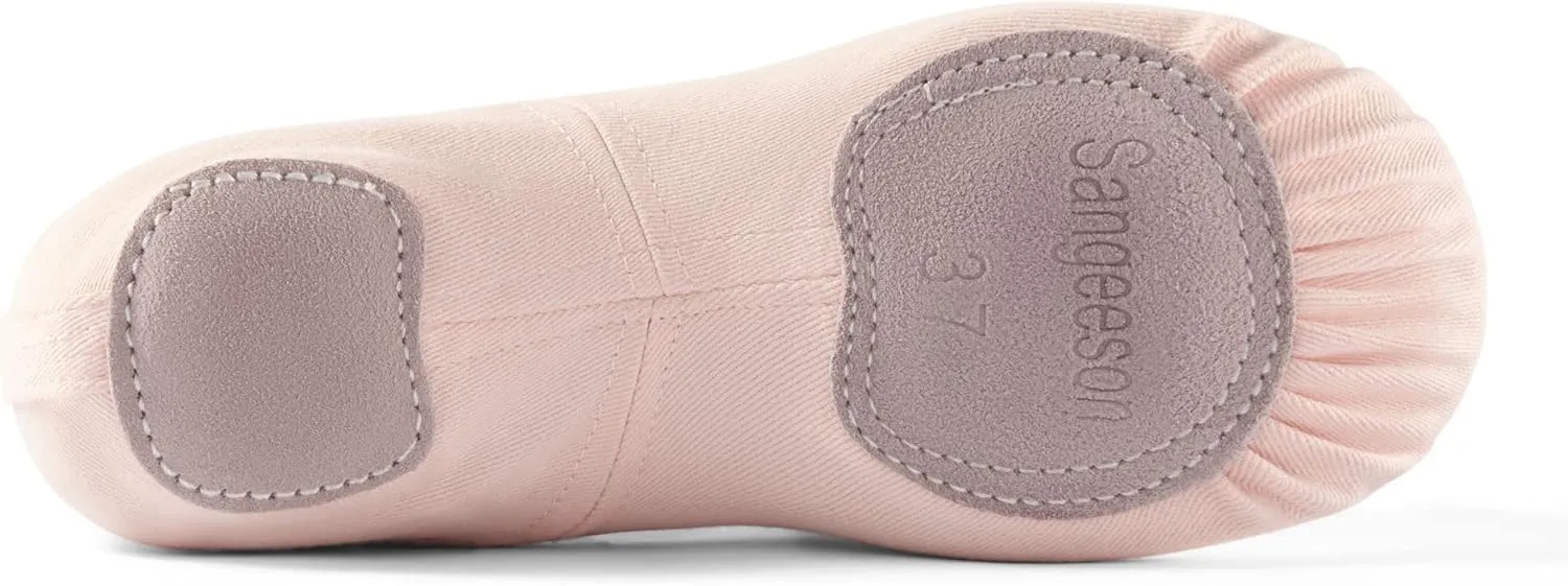Dance Women's Ballet Shoes Stretch Canvas Performa Dance Slippers Split Sole for Girls/Adult