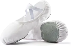 Dance Women's Ballet Shoes Stretch Canvas Performa Dance Slippers Split Sole for Girls/Adult