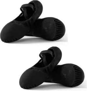 Dance Women's Ballet Shoes Stretch Canvas Performa Dance Slippers Split Sole for Girls/Adult