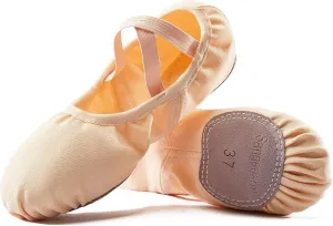 Dance Women's Ballet Shoes Stretch Canvas Performa Dance Slippers Split Sole for Girls/Adult