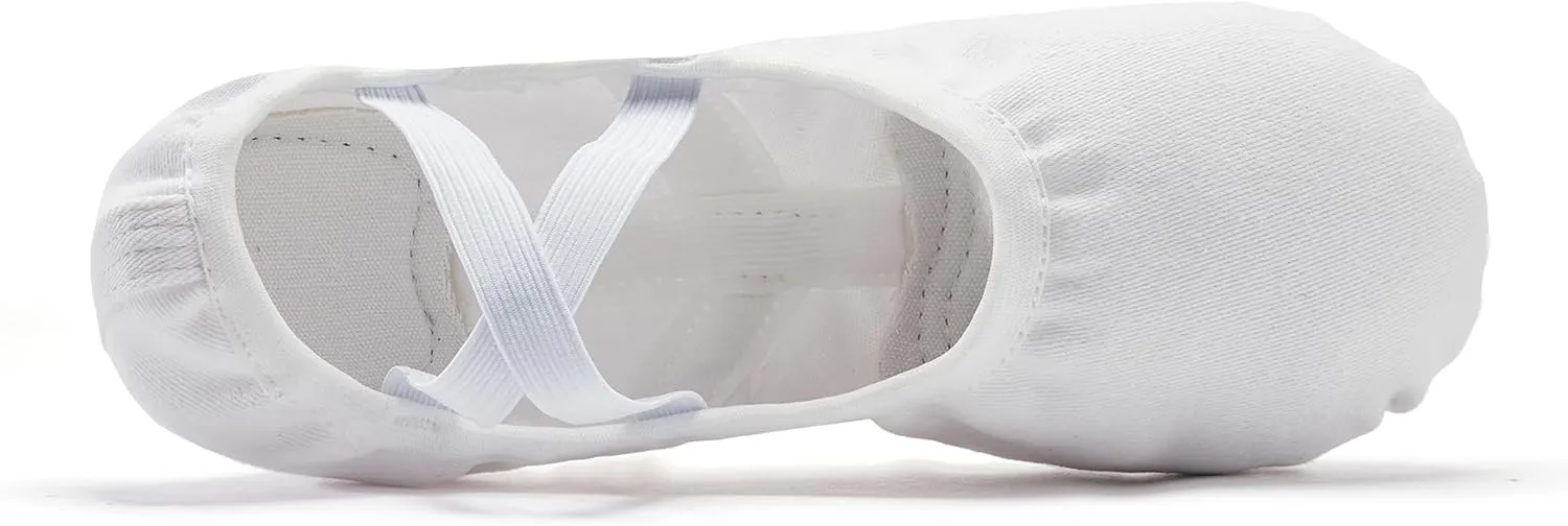 Dance Women's Ballet Shoes Stretch Canvas Performa Dance Slippers Split Sole for Girls/Adult