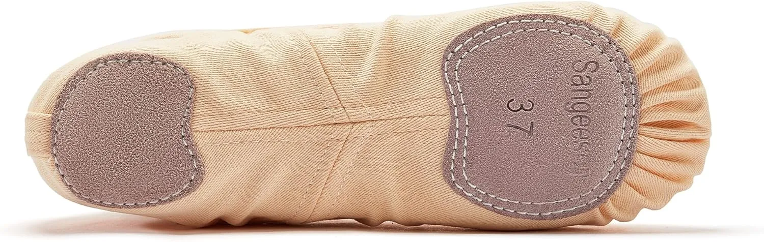 Dance Women's Ballet Shoes Stretch Canvas Performa Dance Slippers Split Sole for Girls/Adult