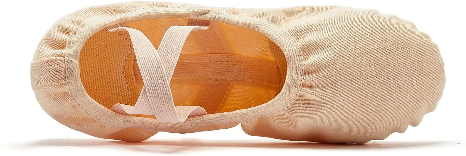 Dance Women's Ballet Shoes Stretch Canvas Performa Dance Slippers Split Sole for Girls/Adult