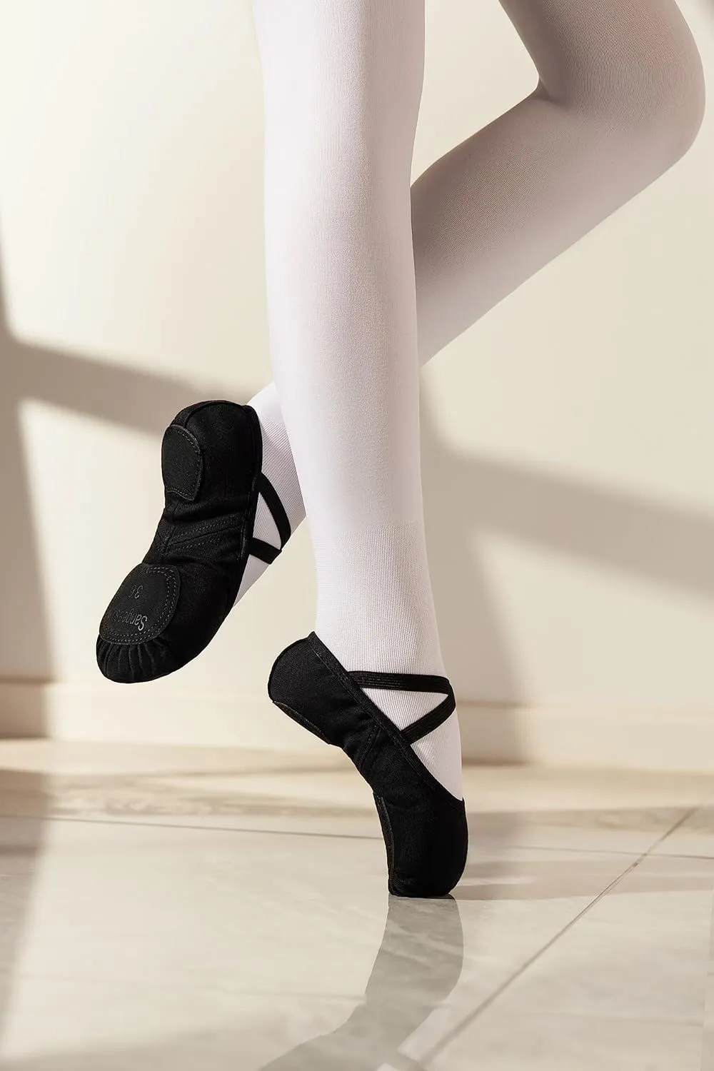 Dance Women's Ballet Shoes Stretch Canvas Performa Dance Slippers Split Sole for Girls/Adult