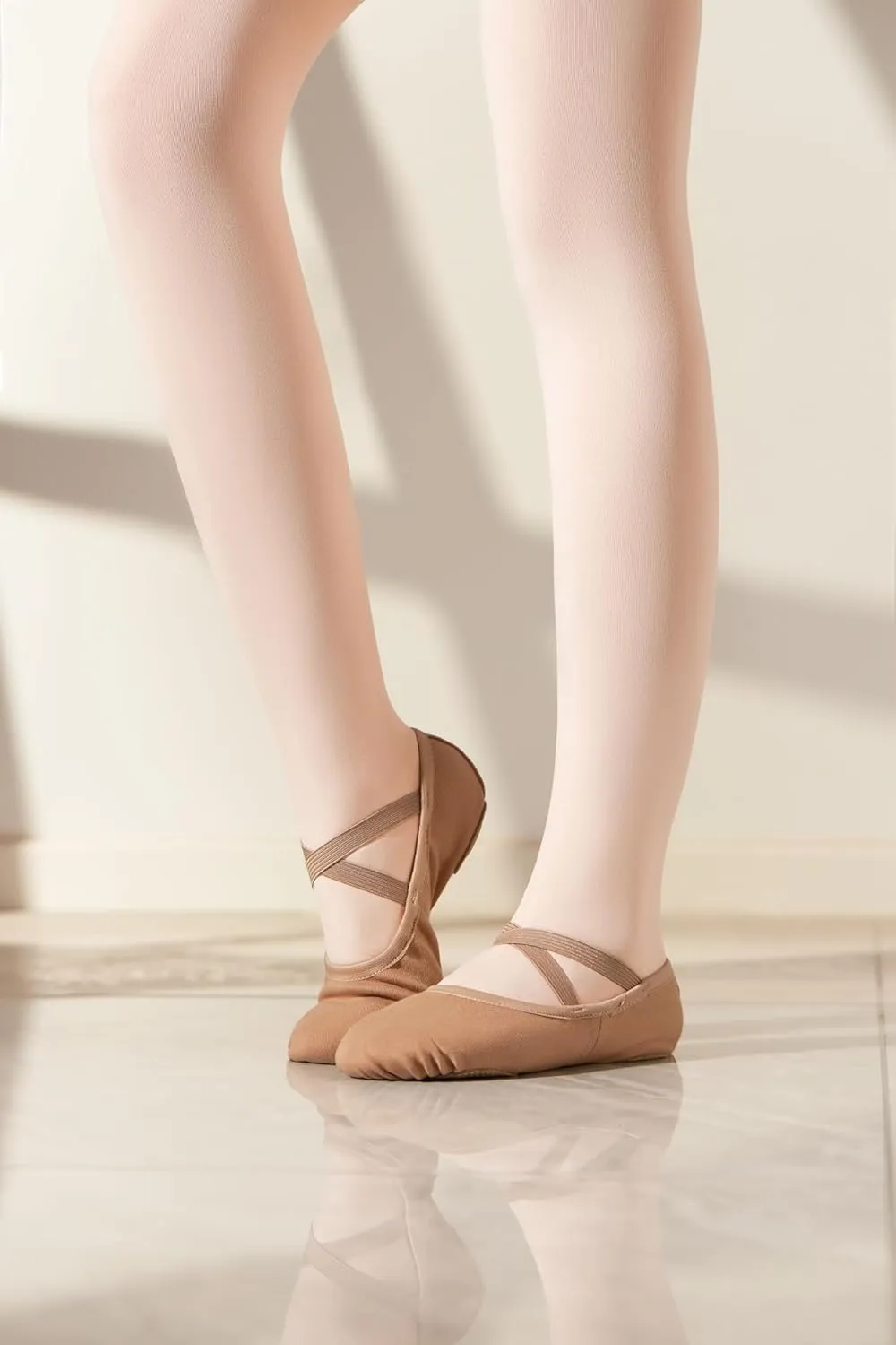Dance Women's Ballet Shoes Stretch Canvas Performa Dance Slippers Split Sole for Girls/Adult
