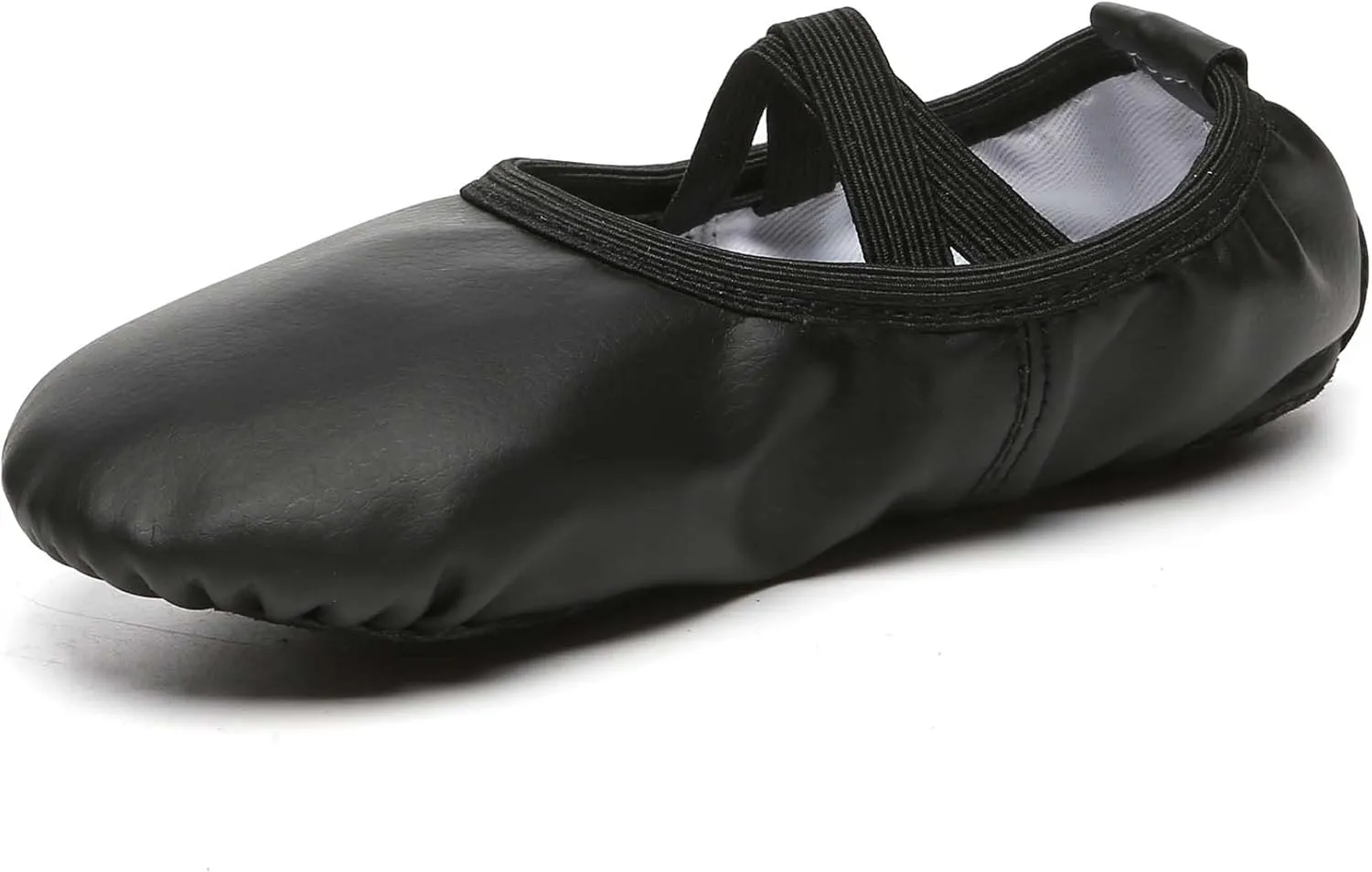 Danzcue Ballet Shoes for Women Soft Canvas/PU Leather Adult Dance Slippers, Ideal Ballet Flats for Women