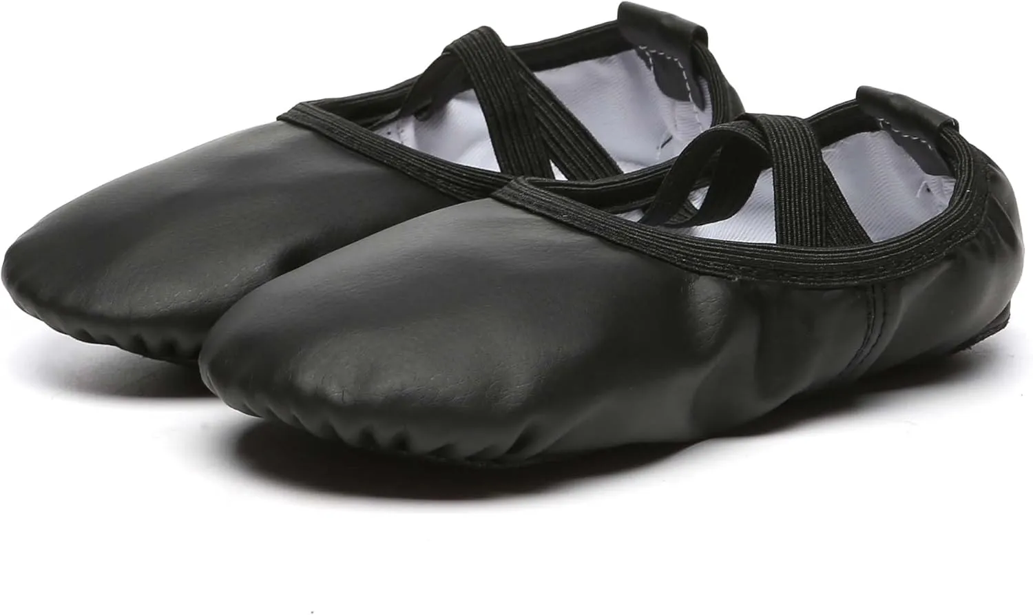 Danzcue Ballet Shoes for Women Soft Canvas/PU Leather Adult Dance Slippers, Ideal Ballet Flats for Women