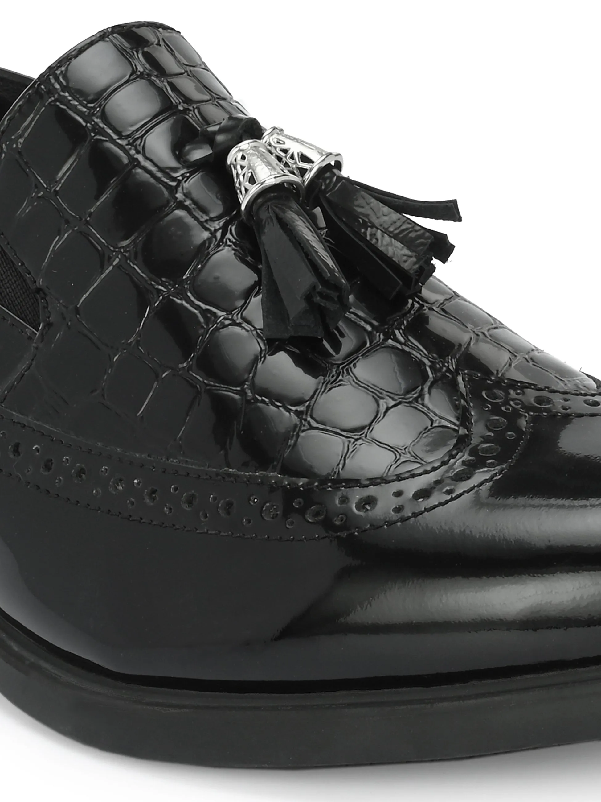 Dappo Black Formal Slip-on Shoes For Men