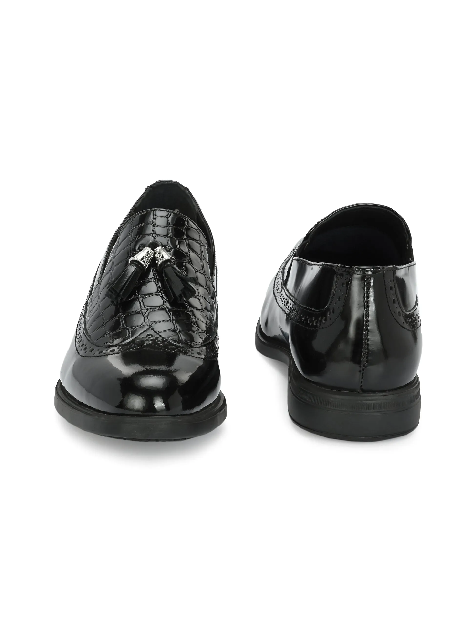 Dappo Black Formal Slip-on Shoes For Men