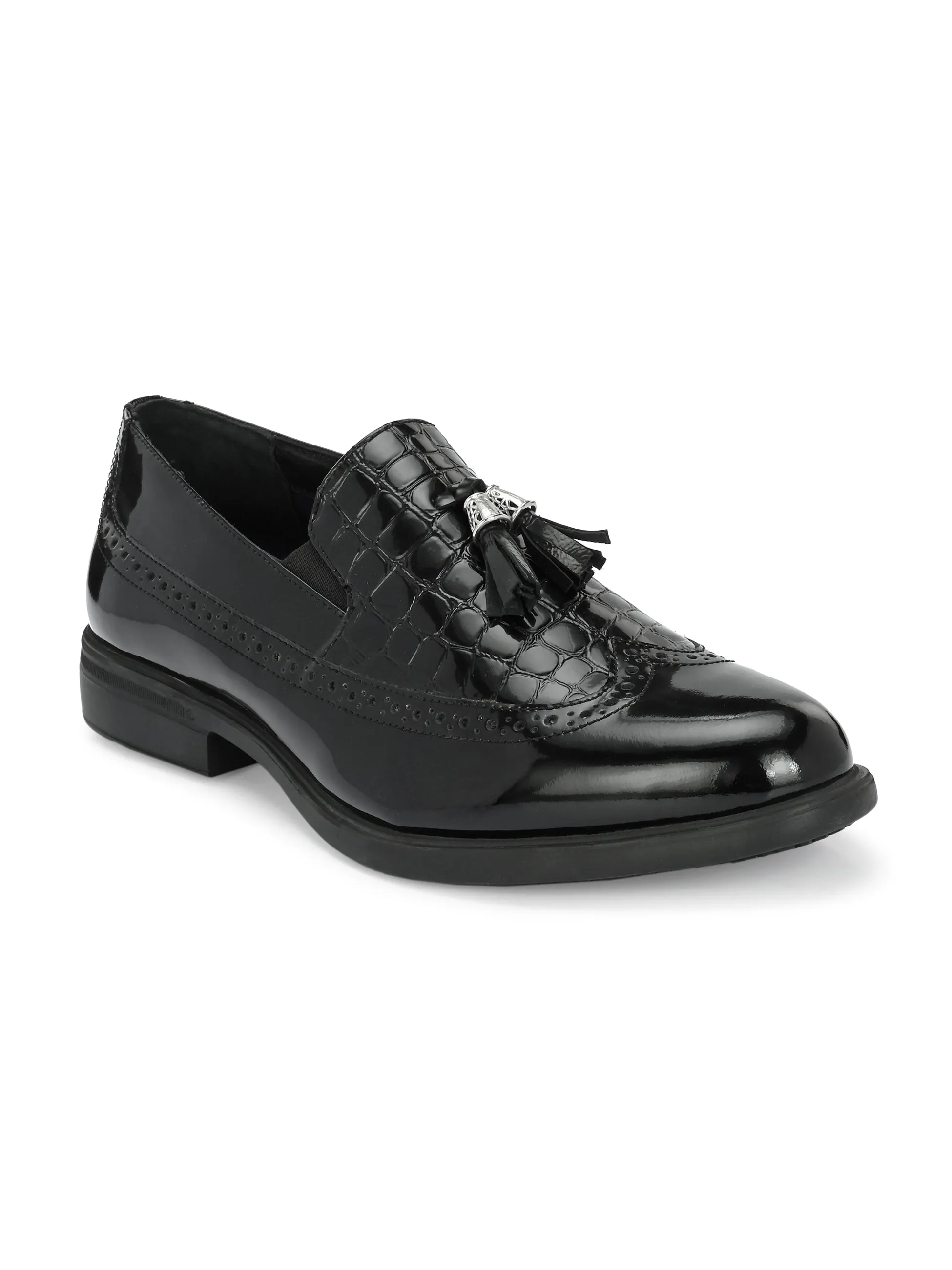 Dappo Black Formal Slip-on Shoes For Men