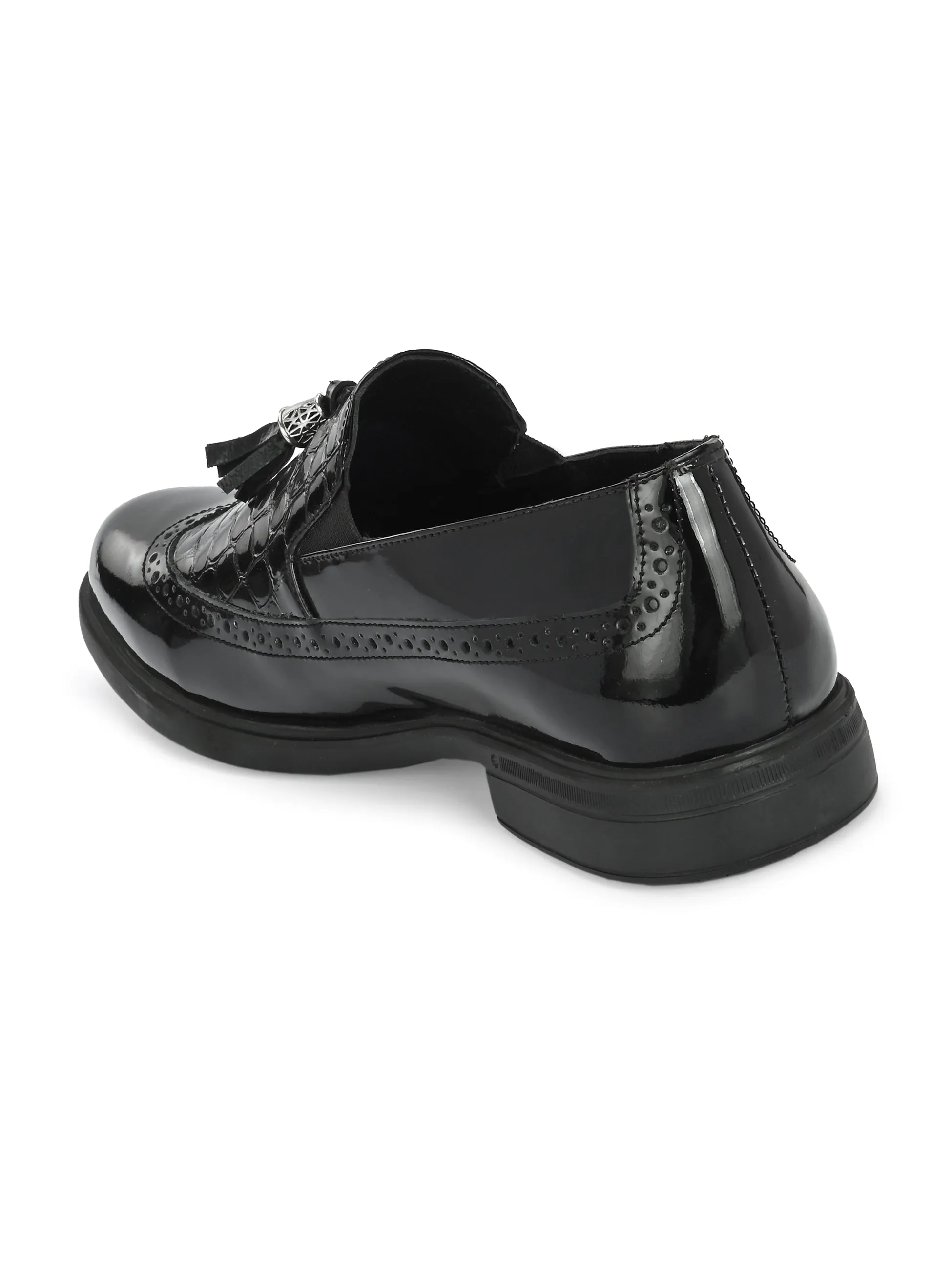 Dappo Black Formal Slip-on Shoes For Men