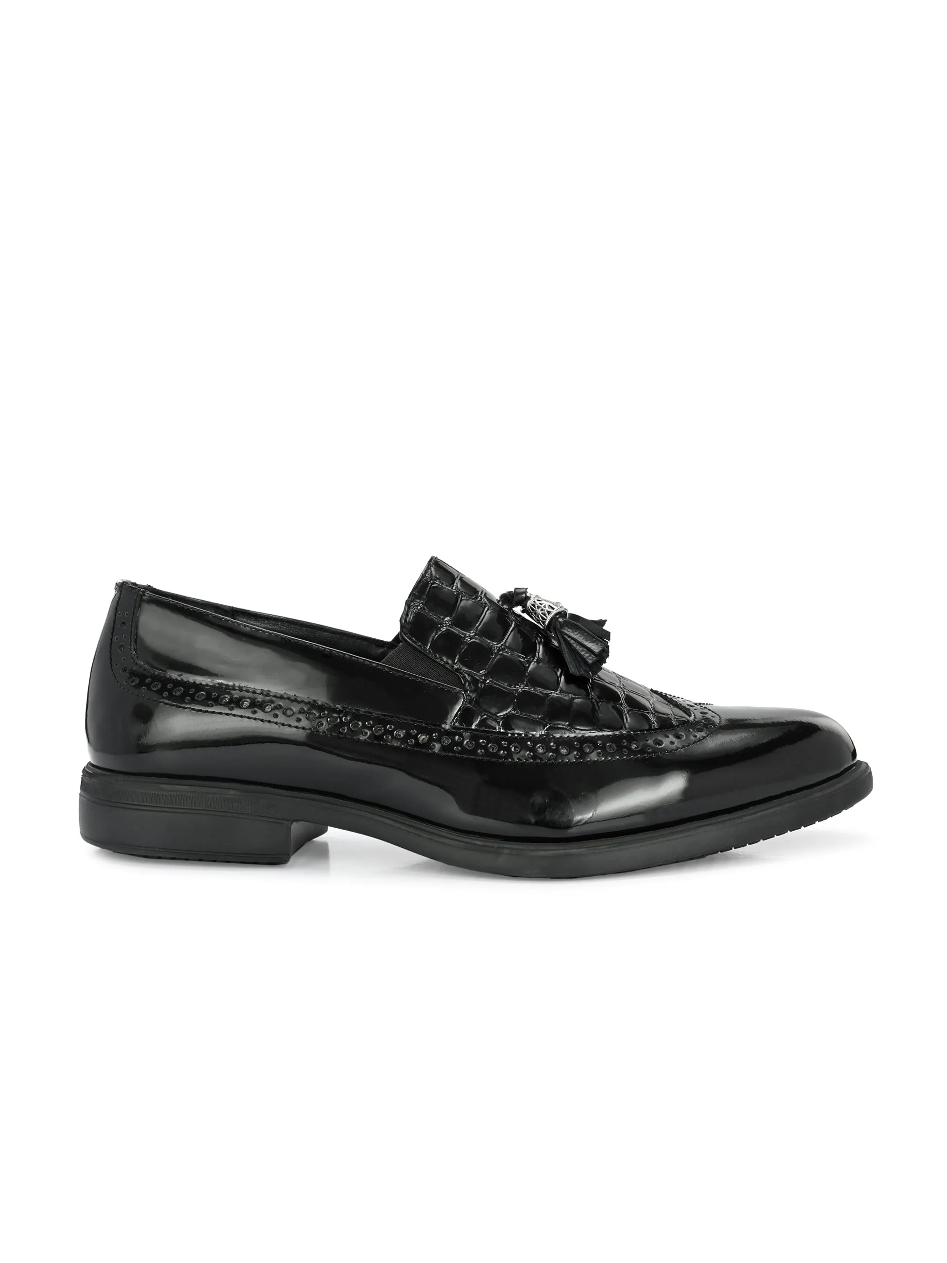 Dappo Black Formal Slip-on Shoes For Men