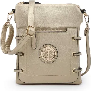Dasein Women Lightweight Shoulder Purse Soft PU Leather Crossbody Bag Multi Pocket Travel Purses with Double Zipper