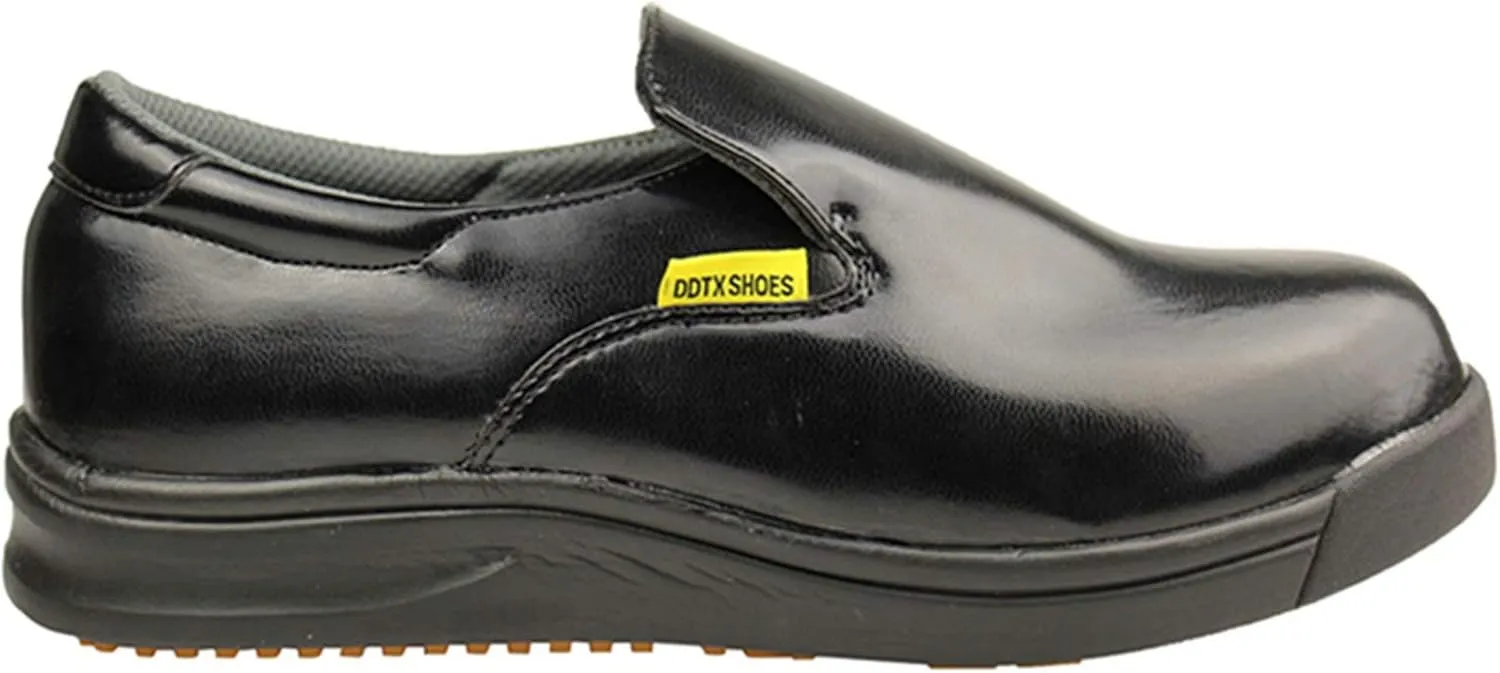 DDTX Slip Oil Resistant Slip-on Mens Work Shoes Black/White