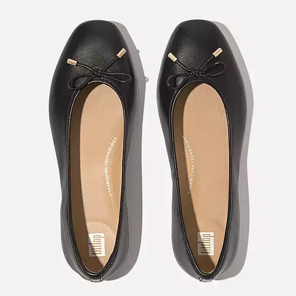 DELICATO Bow Soft Leather Ballerinas