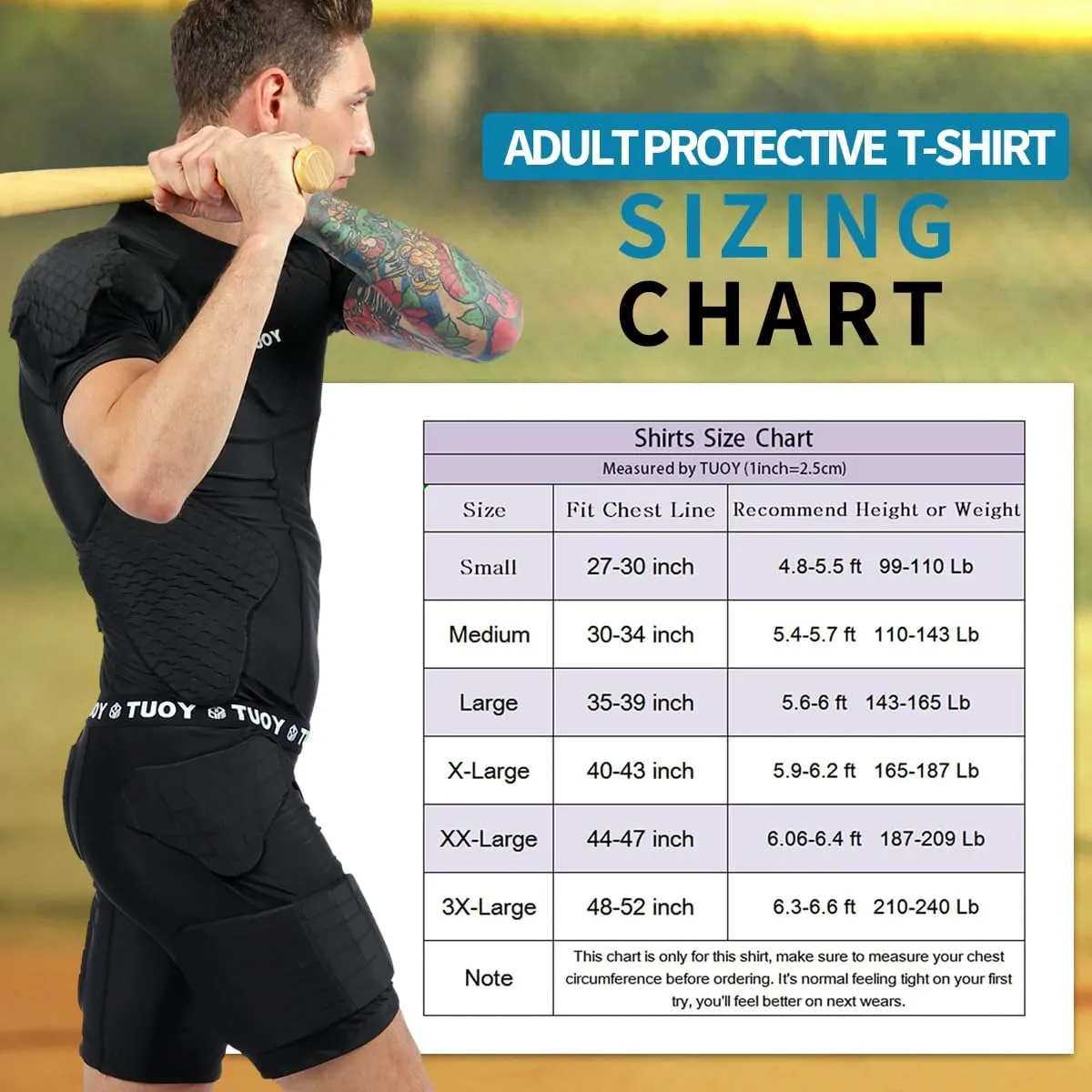 DGXINJUN Men Padded Football Chest Rib Protector Shirt Heart Shoulder Guard Sternum for Football Baseball Softball Rugby