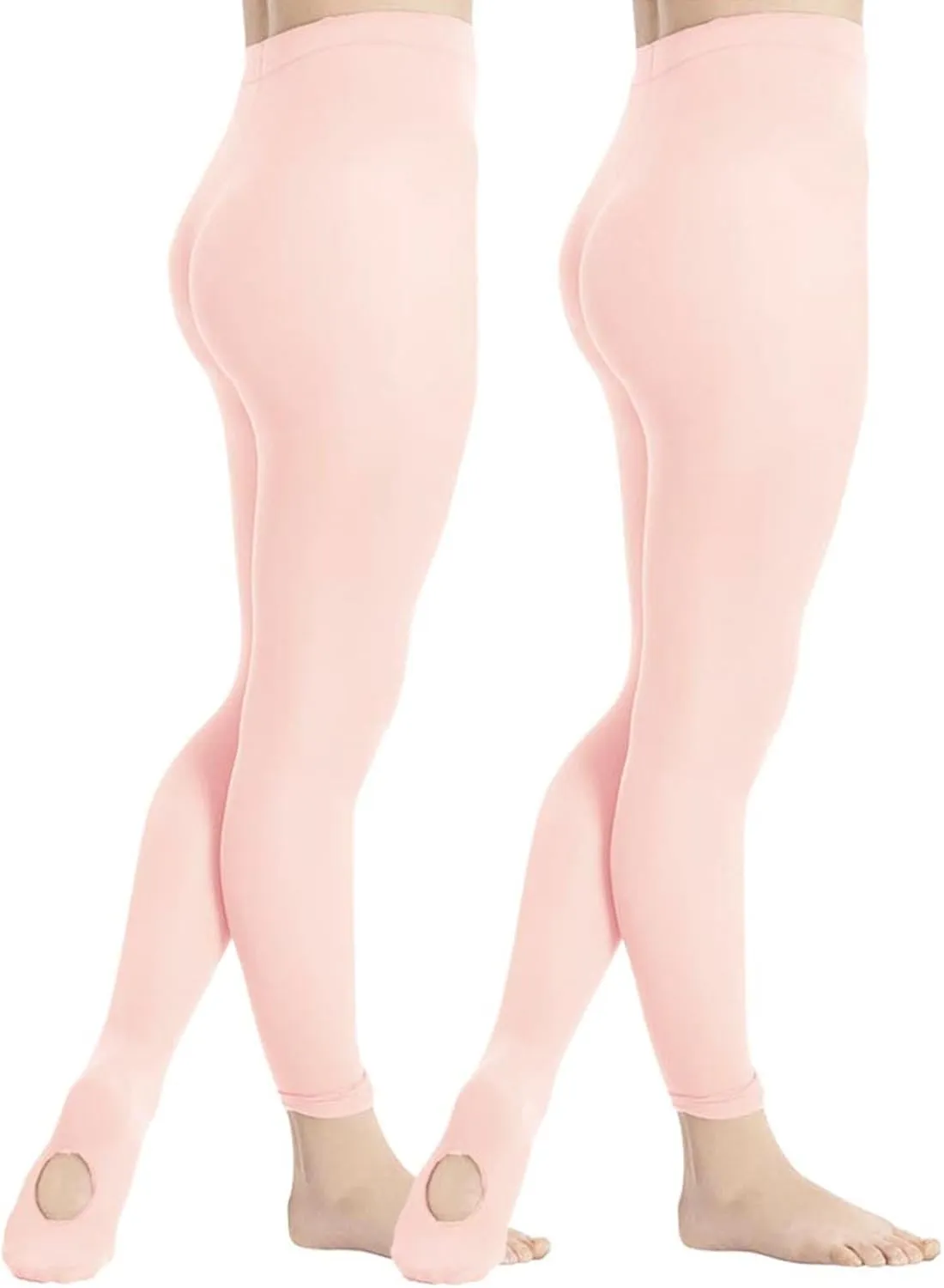DIPUG 1/2/3 Pairs Girls' Convertible Ballet Tights/Soft Transition Dance Tight(Toddler/Kids)