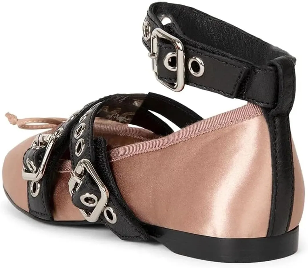 Divanne Ballet Flats for Women, Cross-Strap Ballerina Shoes Bowtie Mary Jane Flats Dress Ballet Shoes with Ankle Strap